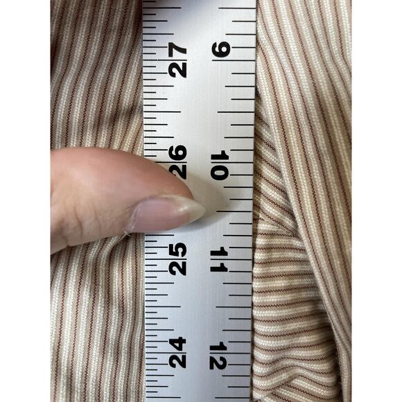 Talbots Capri Pants Womens 10P Petite Beige White Pinstripe Stretch Cotton - Picture 5 of 12